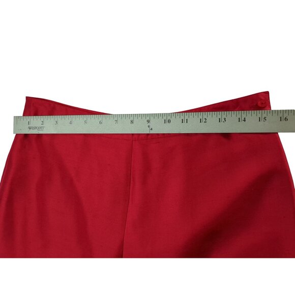 Ice Silk Pants Womens 8 Red Sequin Detail Party Event Occasion Flat Front - Picture 6 of 9